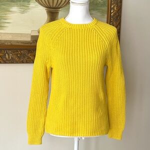 Lauren Ralph Lauren Yellow Cotton Cable Knit Sweater Size S